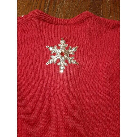 Medium 8/10 Bobbie Brooks Long Sleeve Button Christmas Holiday Knit Sweater - Picture 7 of 7